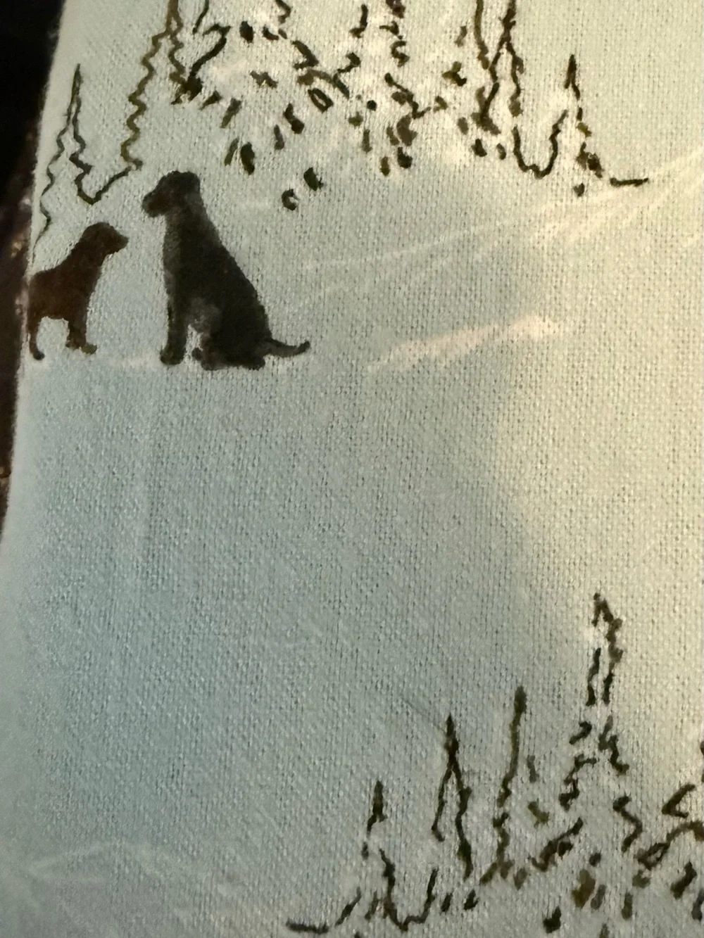 Eddie Bauer Light Blue Sheet Set with Black Dog Silhouettes. FULL Size. NEW